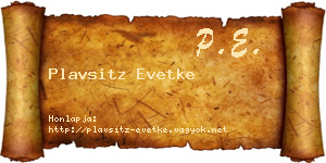 Plavsitz Evetke névjegykártya